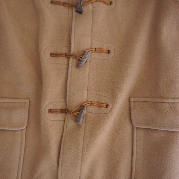 Vintage '70s Gloverall 90% Wool Camel Tan Original English Duffle Coat Jacket 46 - Picture 6 of 13